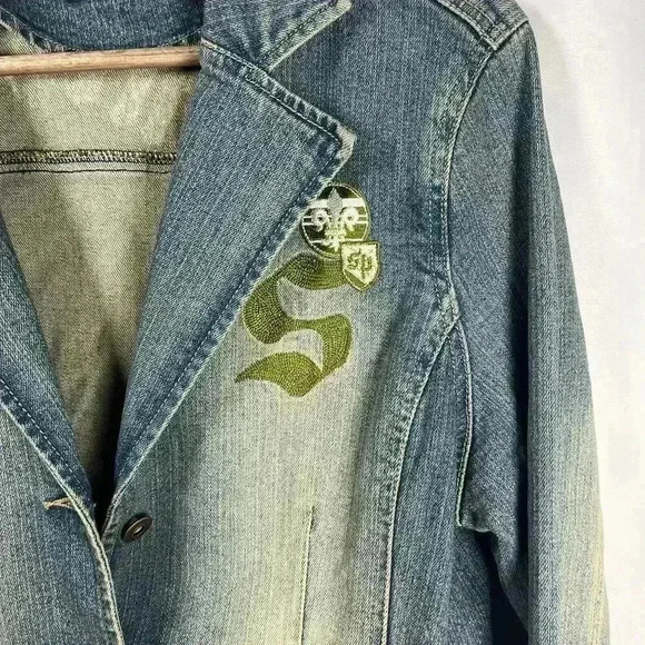 South Pole Denim Jacket Juniors XXL Blue Bleached Y2K NEW - Picture 4 of 8